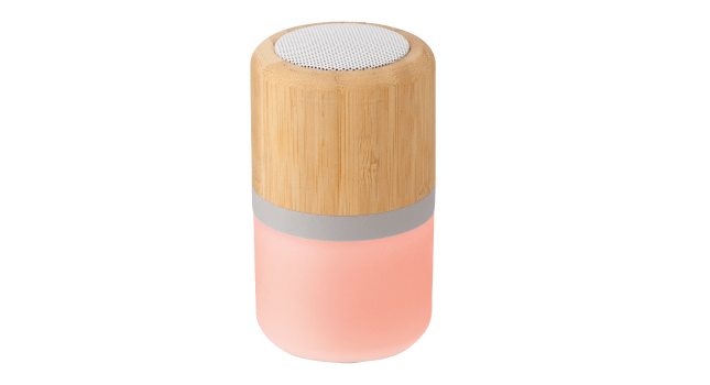 Bamboo wireless speaker pink