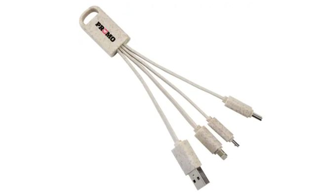 Eco wheat straw 4 in 1 charging cable