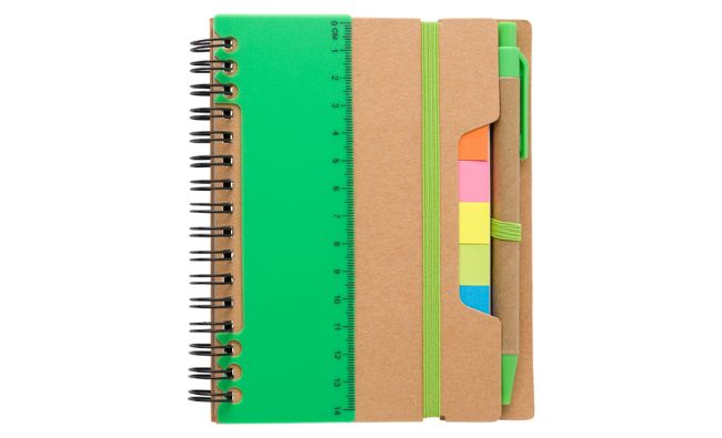 green recycled notebook