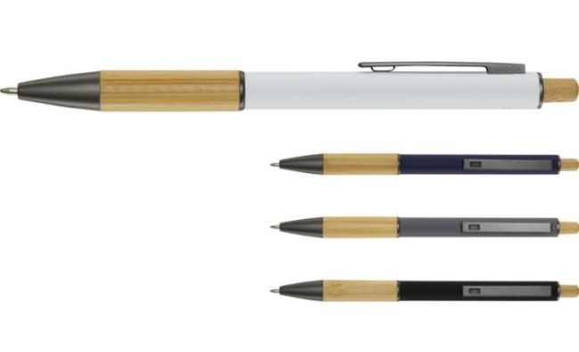 Recycled aluminium and bamboo ballpoint pen