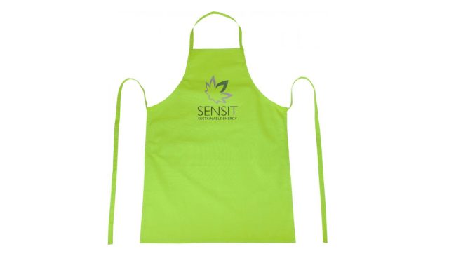 100% cotton apron with tie back closure lime