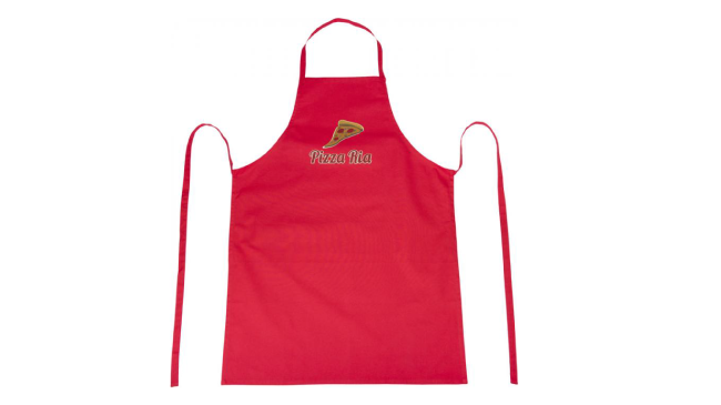 100% cotton apron with tie back closure red