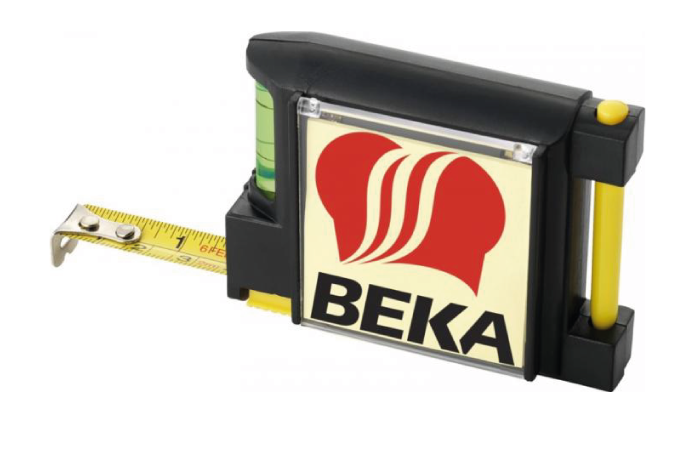 2 metre measuring tape with leveller branded Visual Print and Design