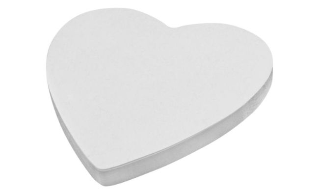 Heart-shaped recycled sticky notes