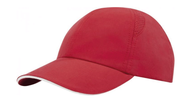 6 panel GRS recycled cool fit sandwich cap red