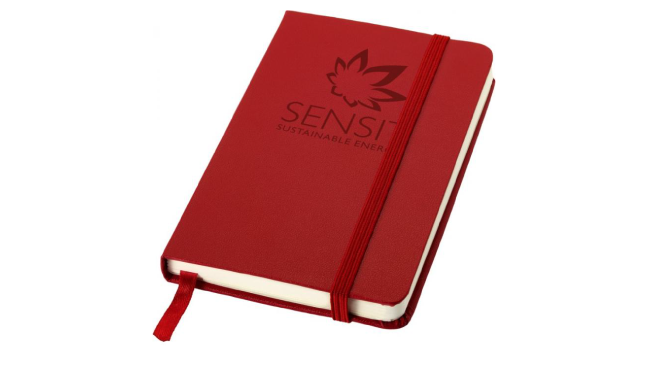 A6 hard cover pocket notebook red