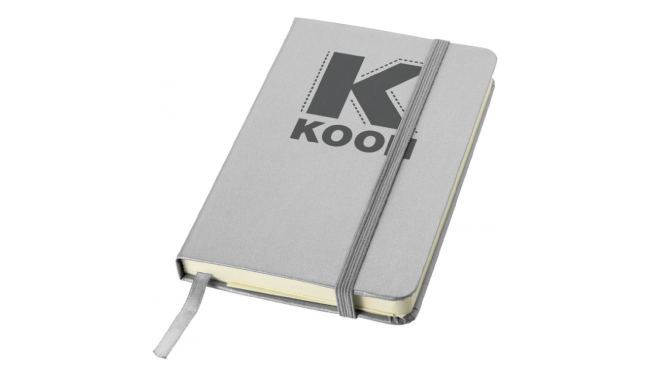 A6 hard cover pocket notebook silver