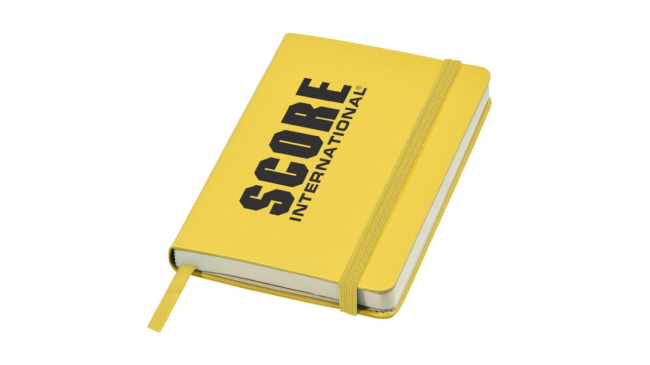 A6 hard cover pocket notebook yellow