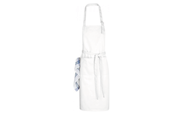 Apron with adjustable neck strap (White)