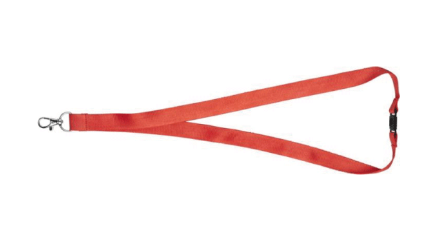 Bamboo lanyard with safety clip red