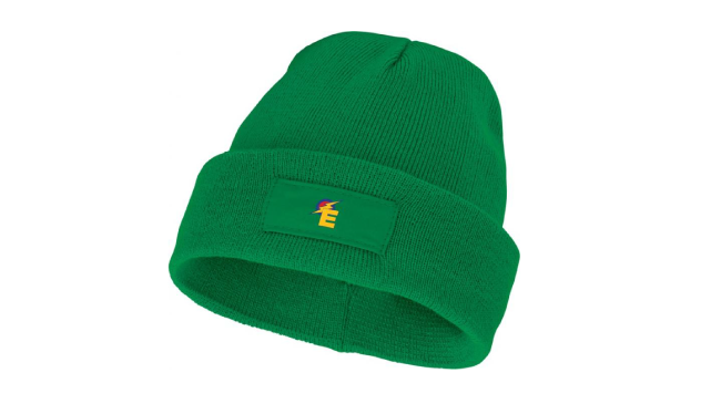 Beanie with patch green