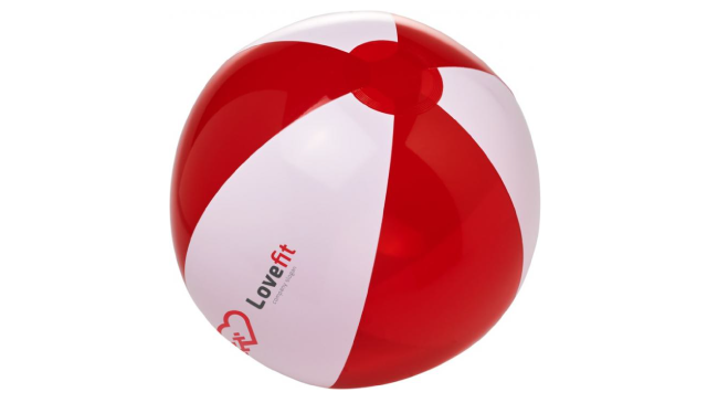 Bondi solid and transparent beach ball Red