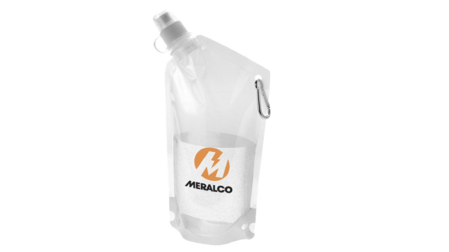 Cabo 600 ml water bag with carabiner Clear