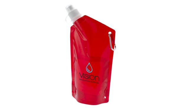 Cabo 600 ml water bag with carabiner Red