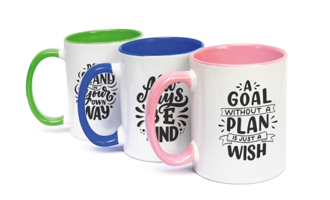 Custom Printed Mugs Coloured Handles