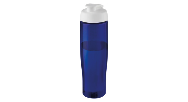 Eco 700ml sports bottle flip lid blue white