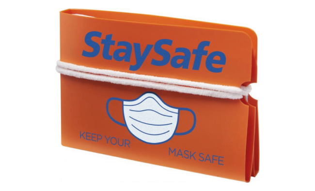 Fold up face mask wallet Orange