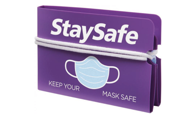 Fold up face mask wallet Purple