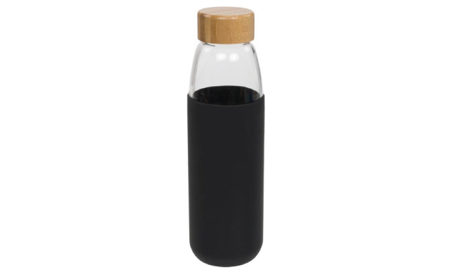 Thumbnail for Glass sport bottle 540ml with wooden lid