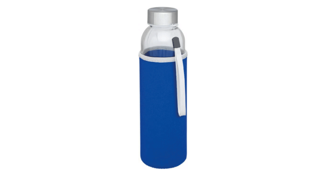 Glass sports bottle 500ml blue