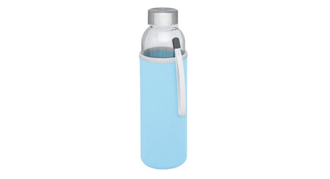 Glass sports bottle 500ml light blue