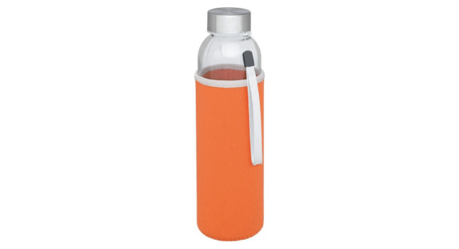 Glass sports bottle 500ml orange