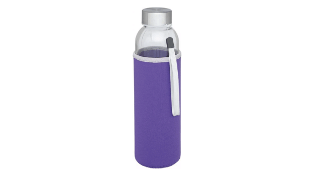 Glass sports bottle 500ml purple