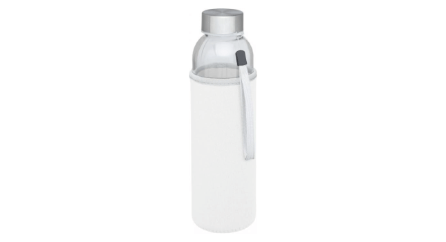 Glass sports bottle 500ml white