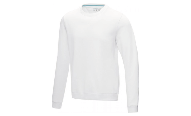 Men’s organic GRS recycled crewneck sweater White