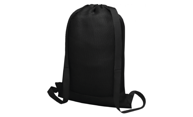 Mesh drawstring backpack black