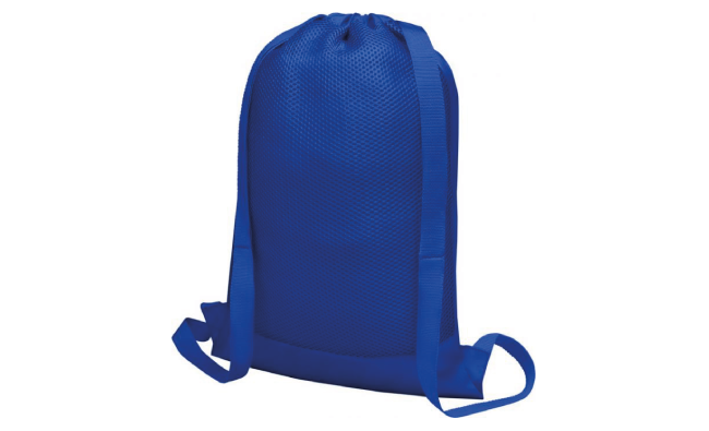 Mesh drawstring backpack blue