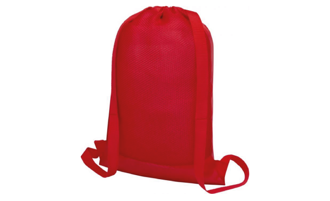 Mesh drawstring backpack red