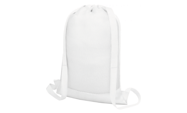 Mesh drawstring backpack white