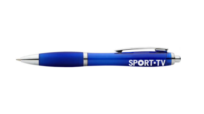 Nash ballpoint pen with coloured barrel and grip blue
