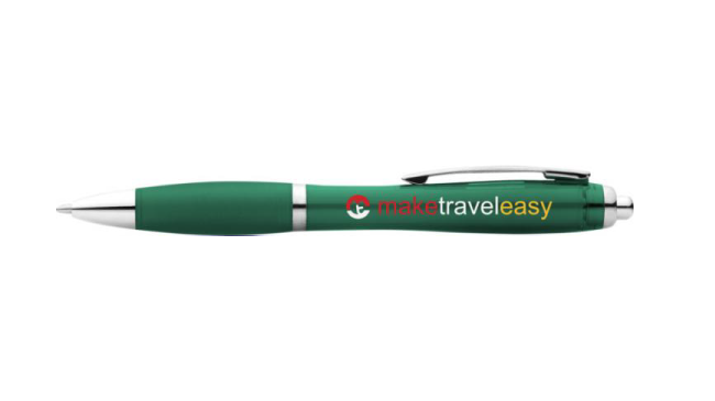 Nash ballpoint pen with coloured barrel and grip green