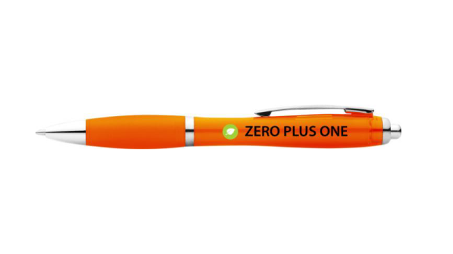 Nash ballpoint pen with coloured barrel and grip light orange