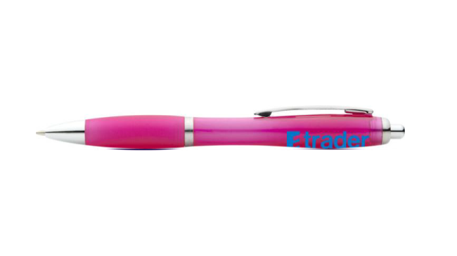 Nash ballpoint pen with coloured barrel and grip light pink