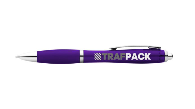 Nash ballpoint pen with coloured barrel and grip light purple
