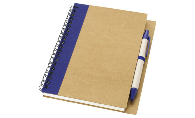 Recycled notebook with pen (Navy)