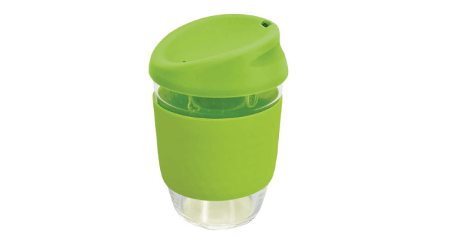 Reuseable glass coffee cup Green