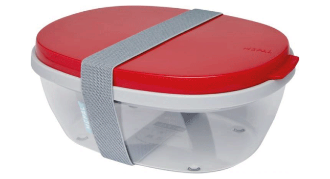 salad lunch box red
