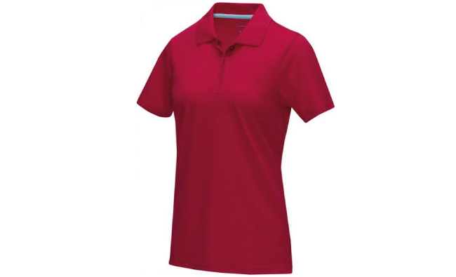 Short sleeve women’s GOTS organic polo (Red)