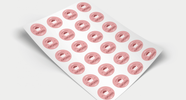 Sticker sheet cupcakes