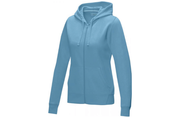 Women’s GOTS organic recycled full zip hoodie (Blue)