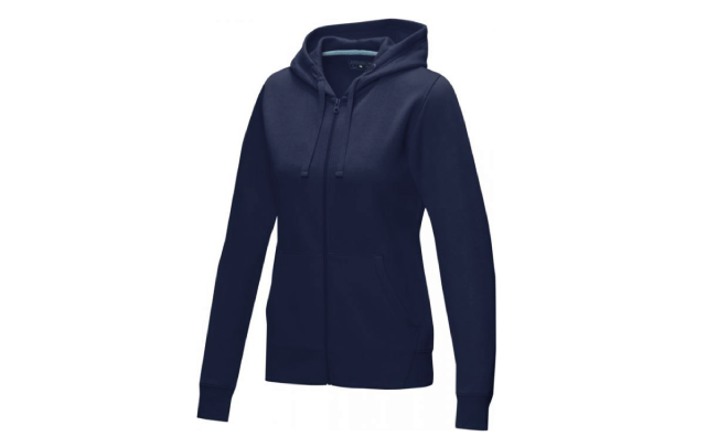 Women’s GOTS organic recycled full zip hoodie (Navy)