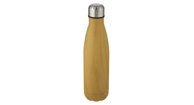 Wood print stainless steel bottle 500ml Natural heather