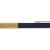 navy aluminium and bamboo pen