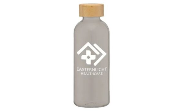 grey Water Bottle with Bamboo Lid