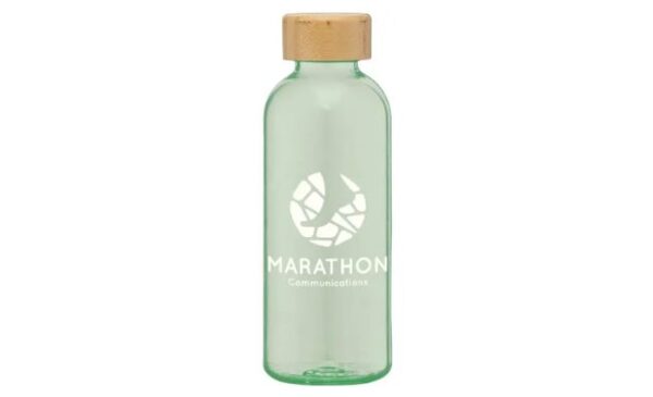 Green Water Bottle with Bamboo Lid