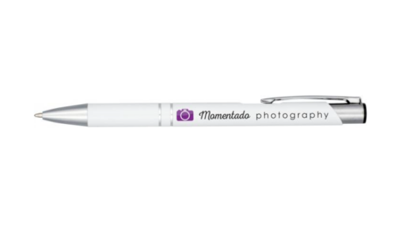 Aluminium click ballpoint pen white